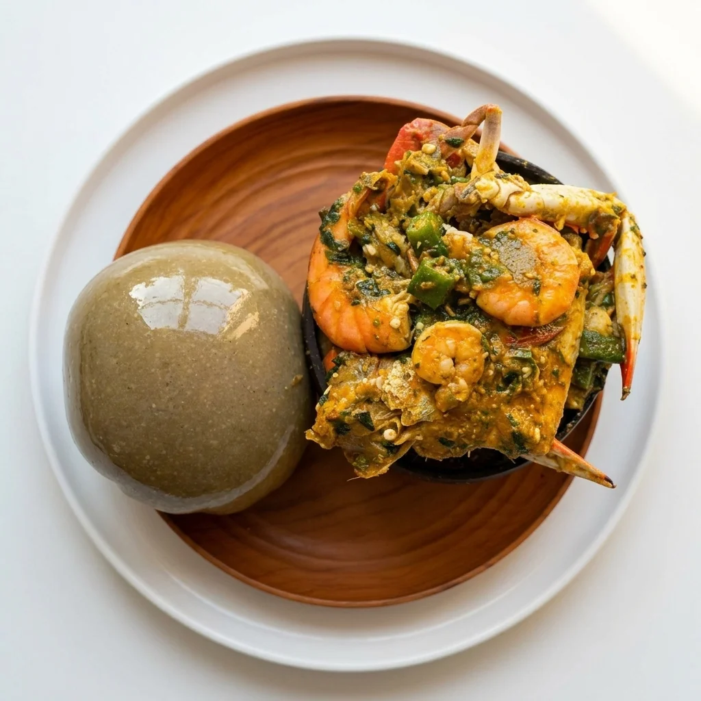 Seafood Okro Soup at Loo Afro Naija Cuisine - Authentic Nigerian Restaurant in south Edmonton, AB